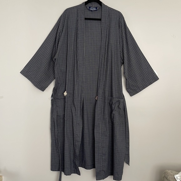 Imperial Classic Mens Checkered Belted Robe Size OSFM - Picture 4 of 11